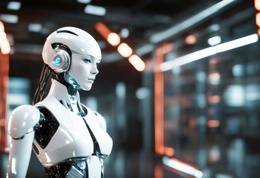 'rendering 3d hologram connection sphere gital using woman robot white technology globe cyborg network global interface artificial intelligence robotic digital futuristic tech datum android' - Powered by Adobe