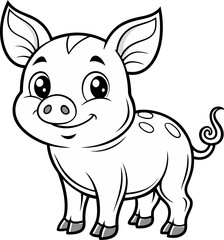 Obraz na płótnie Canvas illustration of cartoon pig