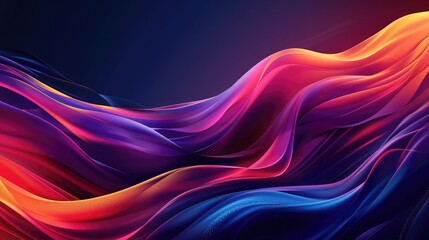 Smooth flowing wave motion concept background, illustration, Abstract soft shiny colorful wavy line background graphic design. Modern blurred light curved lines banner template