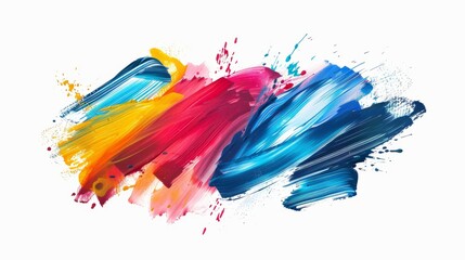 Abstract Paint Strokes with White Background 