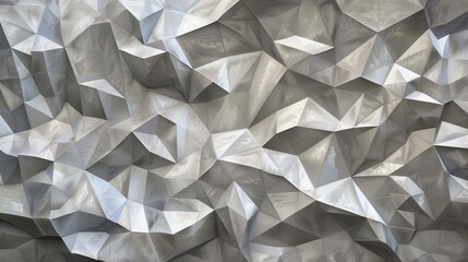 Abstract Origami Art with Silver Background 