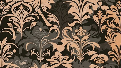 Abstract background with a mix of Baroque and Pop Art style, black, dark gray and beige colors