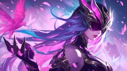 Obraz premium Woman superhero gaming wallpaper background