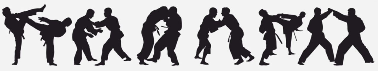 Martial Art silhouette collection. 