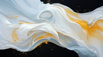 Beautiful golden three-dimensional sculptural shape. Abstract composition inspiration of 3d graphic. Concept of energy, dynamic themes. Trendy soft blur effect. Best for yours cover, poster, design