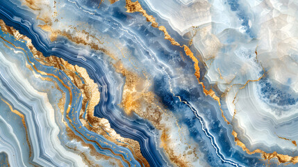 Fototapeta premium abstract background blue marble agate granite , Abstract Background, Faux Stone Texture, Agate with Blue and Gold Veins marble background. Generative AI.