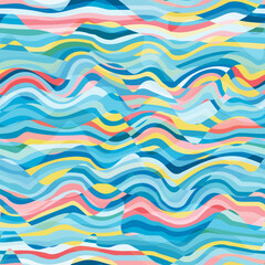 Beach wavy. Seamless pattern