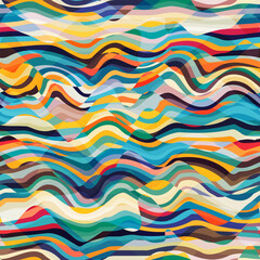 Wave mosaic. Seamless pattern