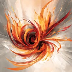 Fire Dance: an abstract embodiment of energy and passion - obrazy, fototapety, plakaty