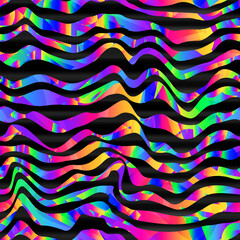 Colourful gradient waves seamless pattern