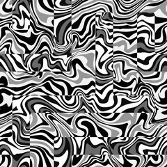Monochrome curved lines seamless pattern