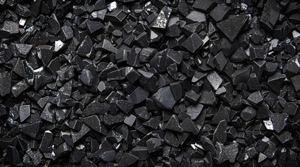 Black chips of polished stone black terrazzo. Generative AI.