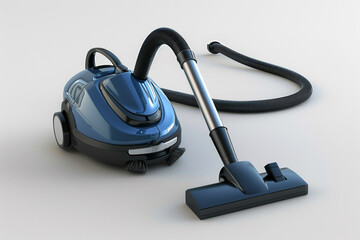 A powerful upright vacuum cleaner with a self-adjusting cleaner head and a tangle-free brush roll for hassle-free cleaning isolated on a solid white background.