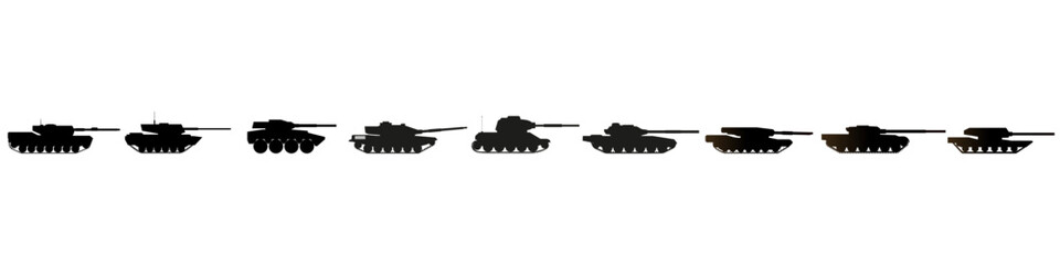 Tank icon vector set. Armored vehicles illustration sign coolection. War symbol. Weapon logo.