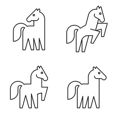 Set of Horse logo. Icon design. Template elements