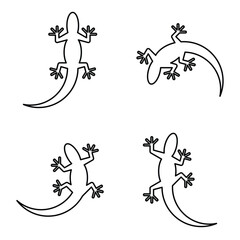 Fototapeta premium Set of lizard logo. Icon design. Template elements