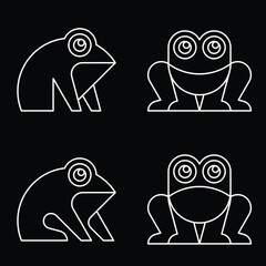 Set of Frog logo. Icon design. Template elements