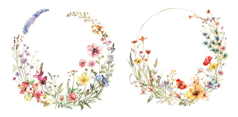 Hand-painted wreath featuring summer blooms