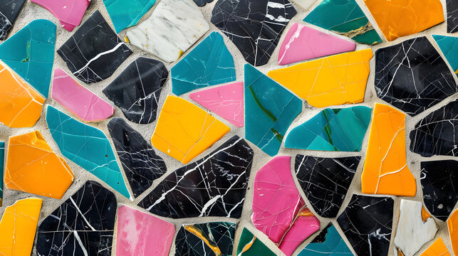 bold colors colorful mosaic stone Mosaic marble background. Generative AI.