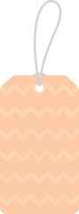 Blank cute pastel orange patterned gift tags. Flat design illustration.
