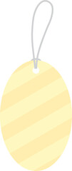 Blank cute pastel yellow patterned gift tags. Flat design illustration.