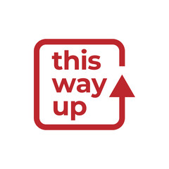 this way up label vector icon for packaging.
