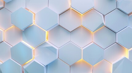 Hexagonal 3D pattern with soft light edges