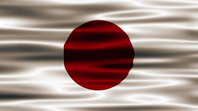 Japan national flag. A beautiful view of Japan flag video. 3d flag waving video. Japan flag 4K resolution. Japan flag Closeup. seamless loop animation of the Japan flag.