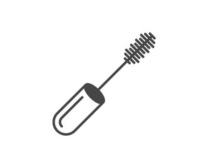 Makeup and cosmetics. Vector graphic icons of beauty in the form of eyelashes, mascara with a brush.