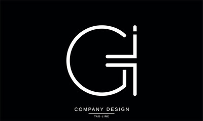 GI, IG Abstract Letters Logo Monogram Design Font Icon Symbol