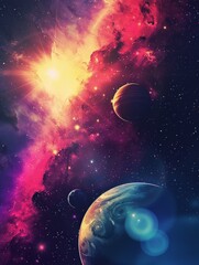 Space Harmony: Earth, Moon, and Sun