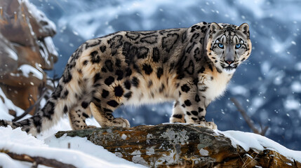 Majestic Snow Leopard: A Glimpse into the Wild Amidst Sub-Zero Temperatures