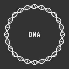 DNA abstract round frame, human genetic symbol