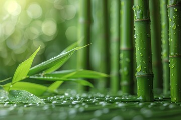 Bamboo Grove: Tall, slender bamboo stalks creating a serene atmosphere. 