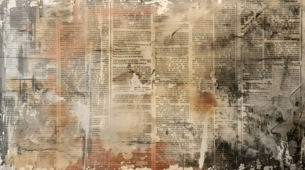 Newspaper paper grunge vintage old aged texture background. Generative AI.