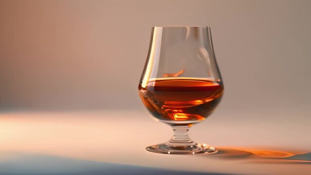 Elegant cognac glass on table, a symbol of sophistication and refined taste, awaiting indulgence