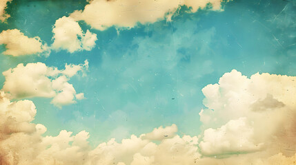 retro sky pattern on old paper. Generative AI.