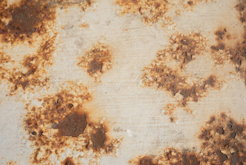 Weathered Painted Metal surface texture with rust spots