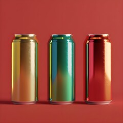 Fototapeta premium red and green beer bottles