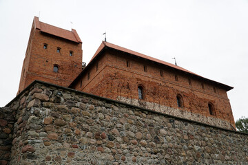 Trakai, Lithuania - Medieval castle - fortified walls and upper palace