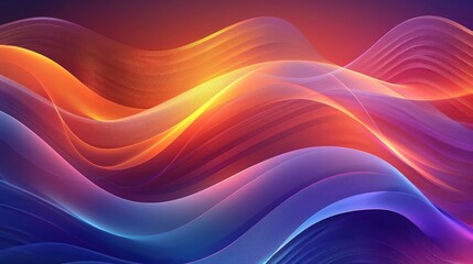 Abstract curved wavy lines with shadow, smooth stripe, Colorful shiny waves with lines created with the blend tool, illustration for your design,colorful background with smooth lines in rainbow colors