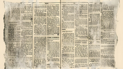 Vintage newspaper. News articles newsprint magazine old design. Brochure newspaper pages. Paper retro journal vector grunge template texture background. Generative AI.