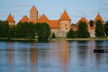 Obraz premium Trakai, Lithuania - Medieval castle on Galve Lake
