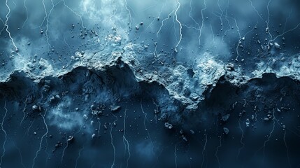  dark blue background features water droplets at its base and crest