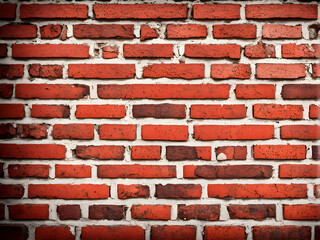 Obraz premium A wall background composed of red bricks, with a sense of design and abstract background, leaving blank space for text, used for product display