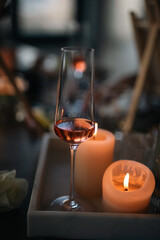 wine and candle