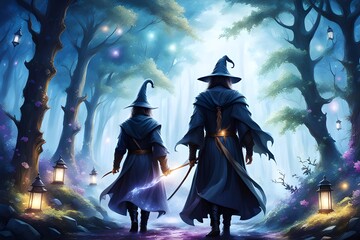 Wizards Walking in the Forest