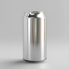 tin can isolated on white, Vector realistic 3d empty glossy metal silver aluminium beer pack or can.