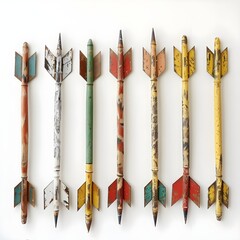 Arrow Quiver , Medieval arrows set. Fighting decorative cartoon arrows. Design element for poster, label or sign on menu. Color vintage symbols
