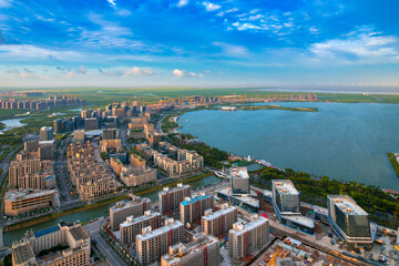 Urban Scenery of Lingang New City in Shanghai, China